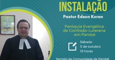 Convite culto de Instalação Pastor Edson Koren