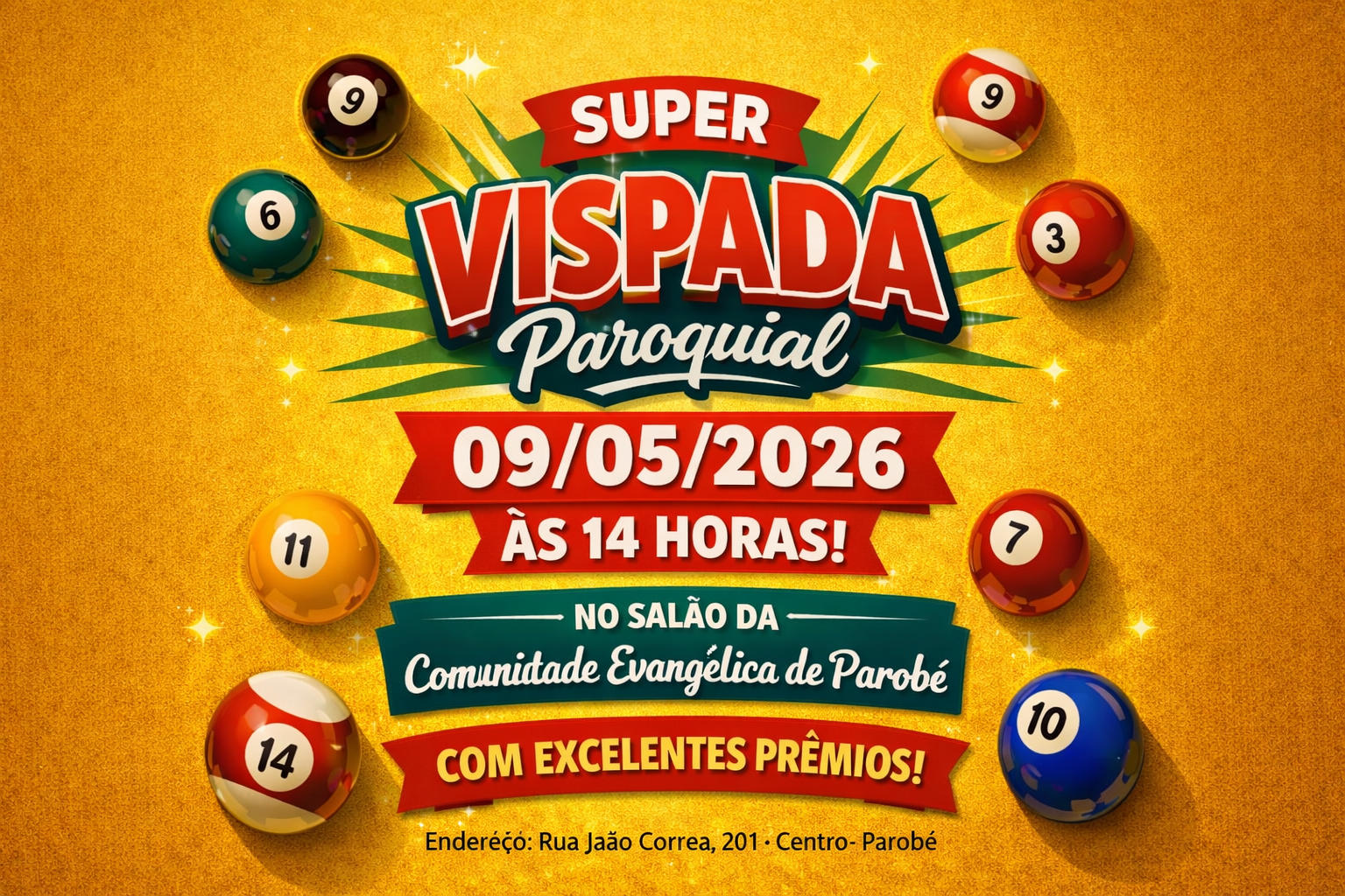 Vispada Paroquial 2026: Diversão, Prêmios e Comunhão em Parobé