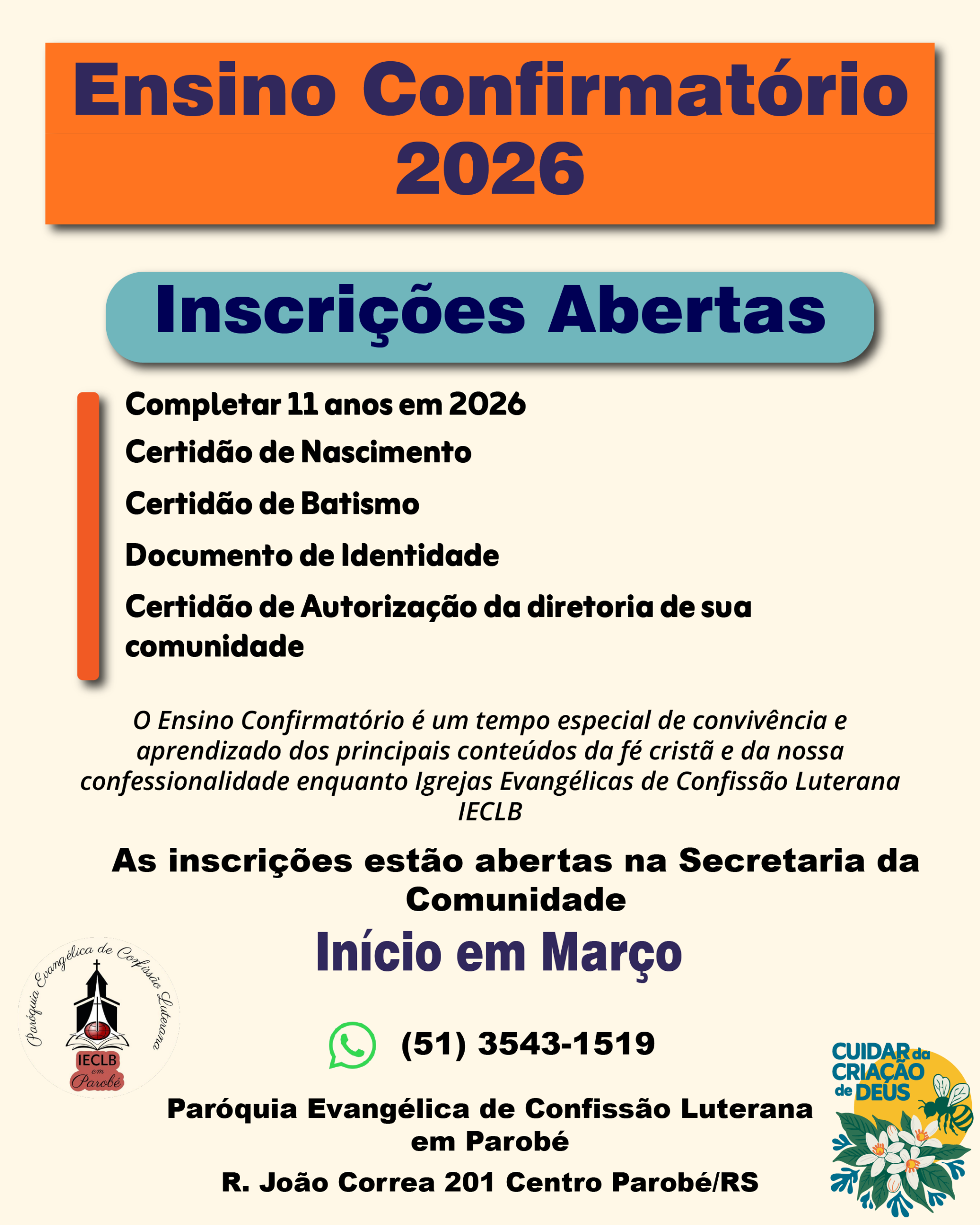 Ensino Confirmatório 2026