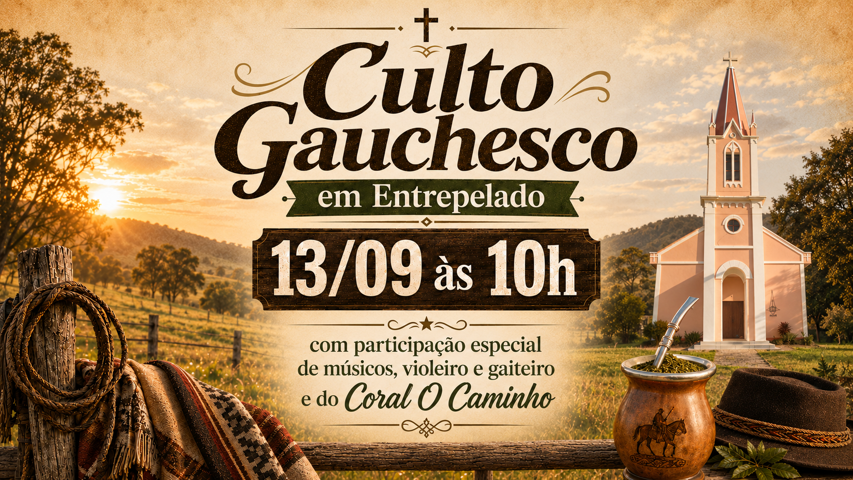 Culto Gauchesco será celebrado em Entrepelado no dia 13 de setembro