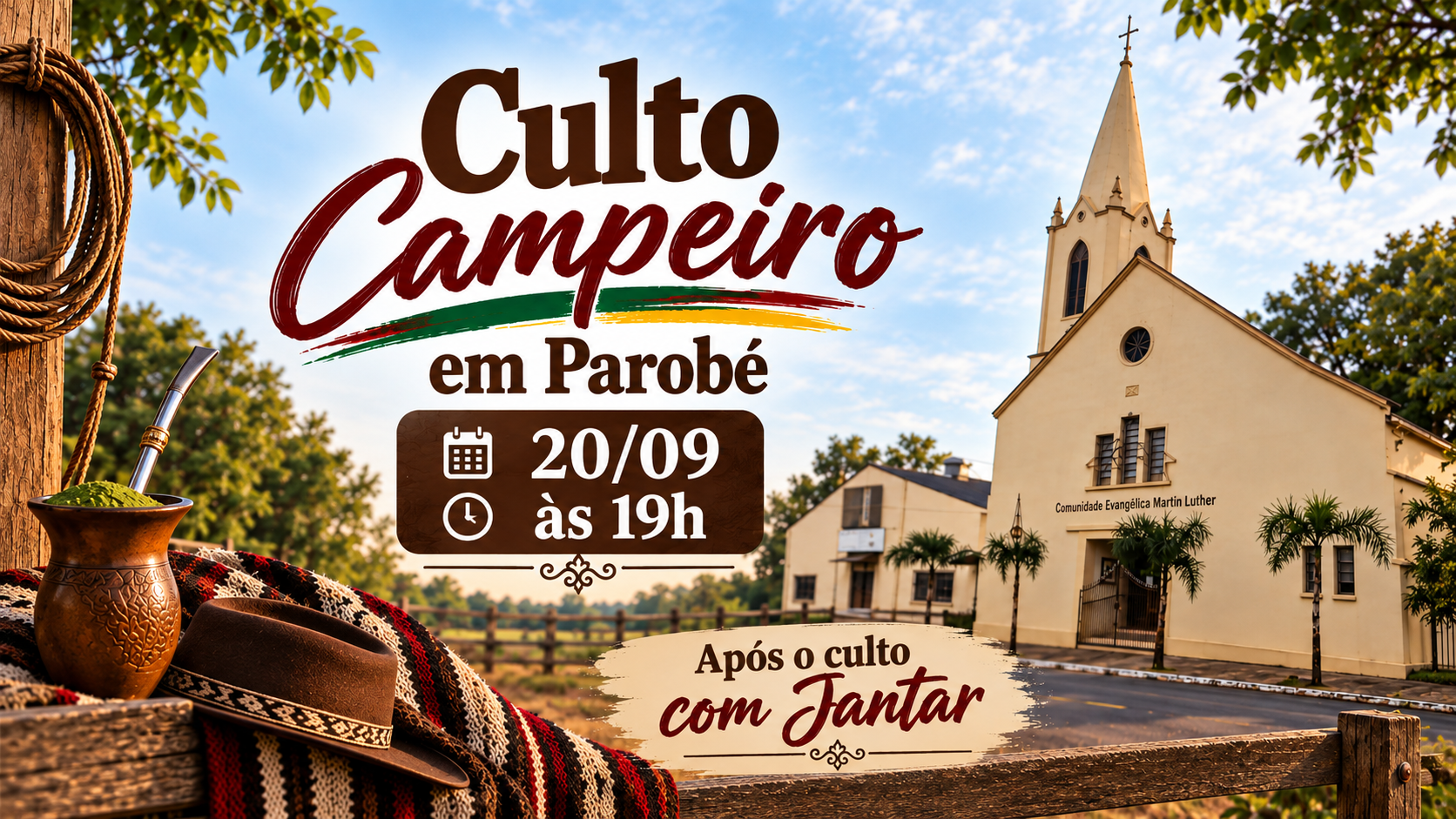 🐎 Culto Campeiro em Parobé acontece no dia 20 de setembro