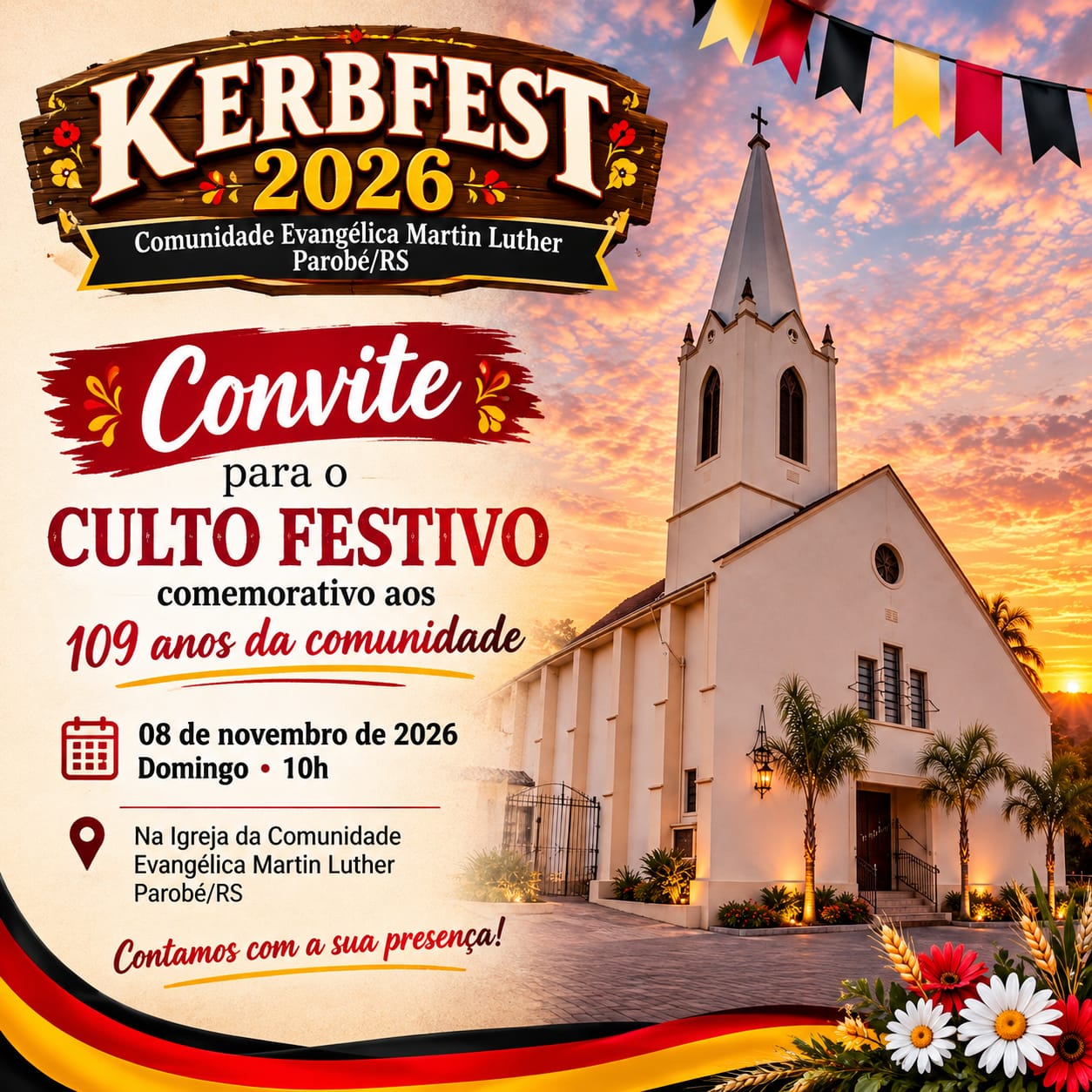 Culto 109 anos e KERBFEST de Parobé