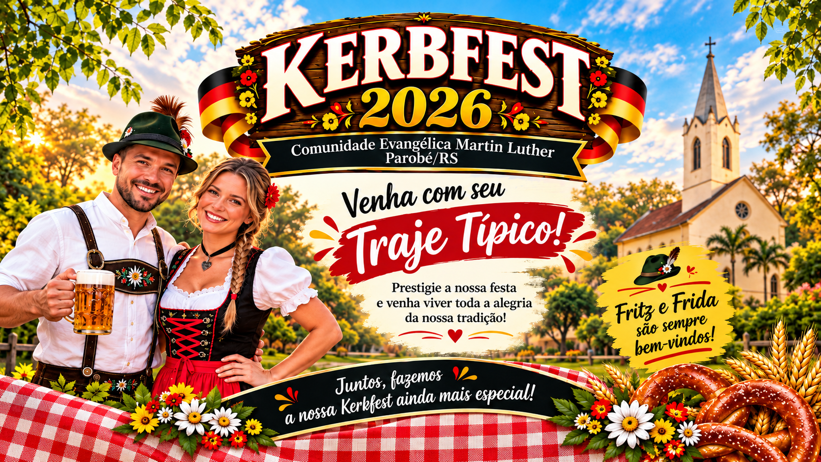 🍻 KerbFest 2026: venha com seu traje típico e participe do sorteio de brindes! 🇩🇪🎉