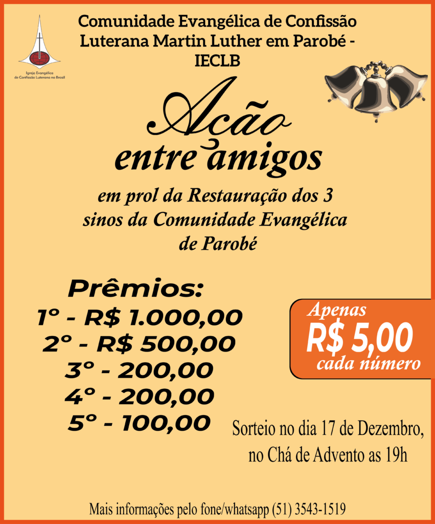 Ação entre amigos, para a restauração dos sinos da comunidade de Parobé